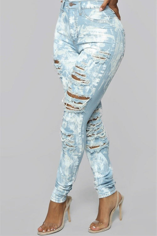 Paint Me Fabulous High Waist Skinny Jeans - JEANS