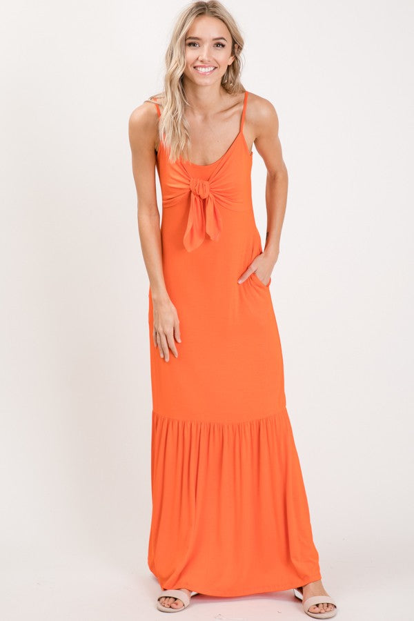 Fancy Me Tangerine Orange Maxi SunDress - DRESS