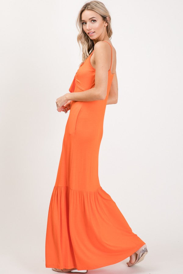 Fancy Me Tangerine Orange Maxi SunDress - DRESS