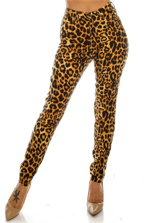 The Leopard Slay High Waist Skinny Jeans