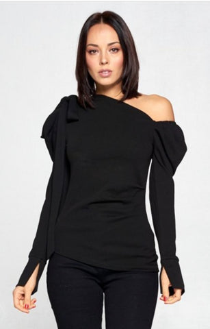 Fancy And Free Black Fringe Sleeve Sweater - PLUS