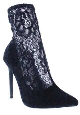Giselle Black Lace Bootie - shoes